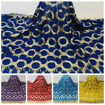 

Latest African French Lace Fabric High Quality Tulle Cord Lace Fabric For Wedding LSL-3