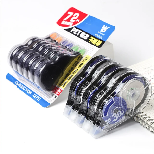 6pcs/Set School Correction Tape Roller Simple Office Supplies Stationery White Sticker Tape Student 150M Error Eraser Tape Book 1