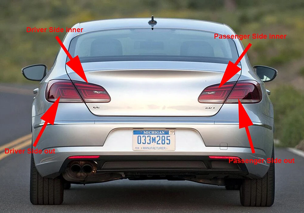 Для VW Passat CC 2013 автомобильный светильник в сборе задний светильник Поворотная сигнальная Тормозная Предупреждение ющий бампер светильник