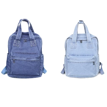 

Vintage Denim Backpack School Travel Daypack Shoulder Bags for Teenager Girls