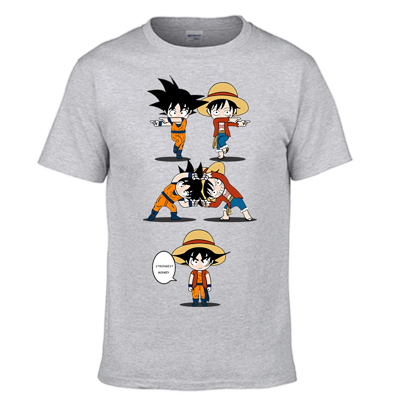 Одна штука Луффи Футболка мужская Dragon Ball супер футболка летние топы Короткий рукав японское аниме забавная футболка слив Мужская s - Цвет: Gray 6