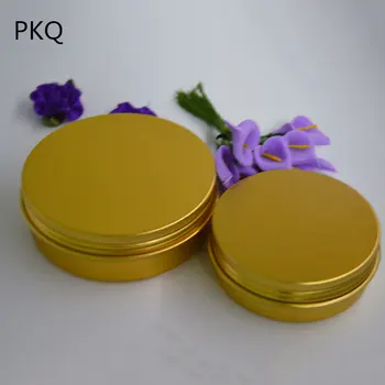 

50Pcs Gold Aluminum Jar 60g/100g Cream Jar Tin Cosmetic Lip Balm Containers Nail Decoration Crafts Pot