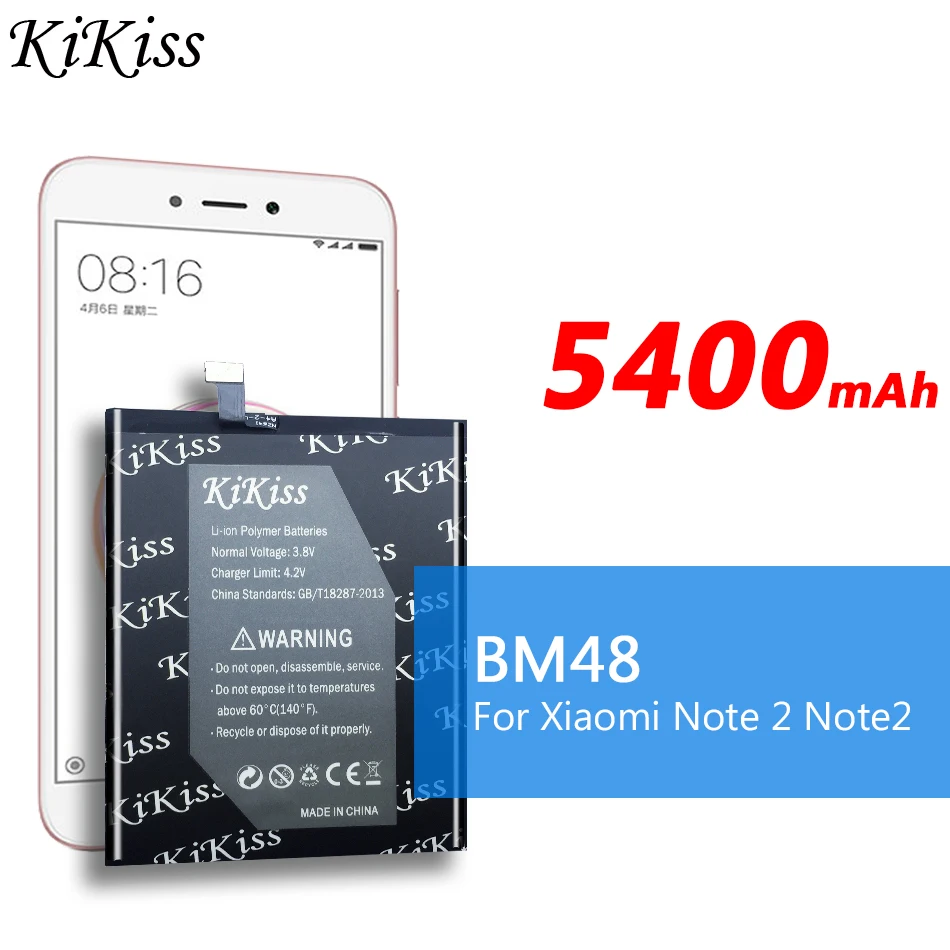 Аккумулятор большой емкости 5400 мАч BM48 для Xiao mi Note 2 Note2 бесплатный набор