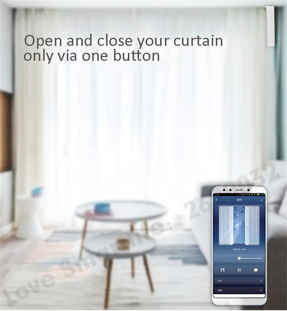 Tuya app wifi Electric Curtain Motor, Phone app RF433 Remote Control Voice control via alexa echo and Google Home Home Kit Siri for Smart Home-9
