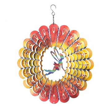 

3D Stainless Steel 12 Inch Spiral Metal Outdoor Garden Decor Wind Spinner Indoor/Outdoor Decor