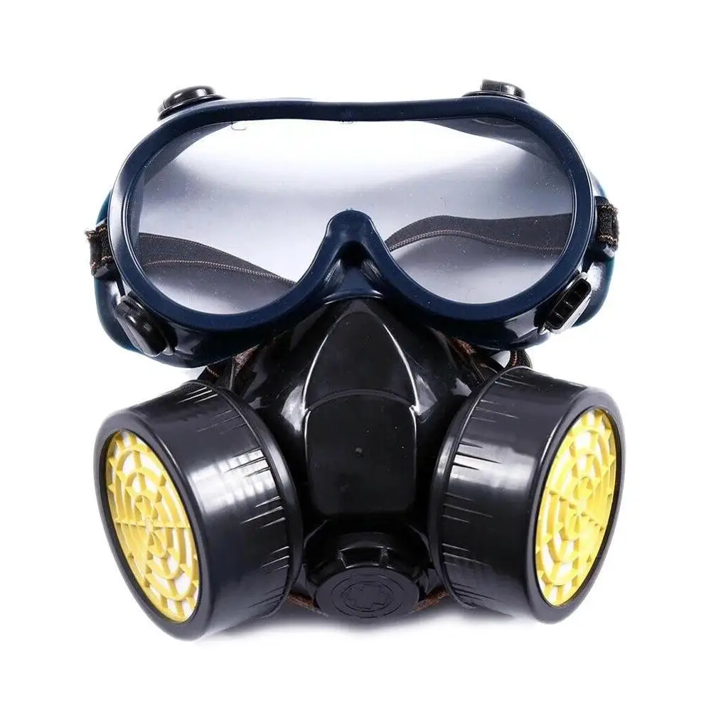 

Emergency Survival Safety Respiratory Gas Mask Goggles &2 Dual Protection