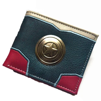 

Star Shield Cartoon Wallet Metal Decoration Card Slot Photo Youth Short Wallets