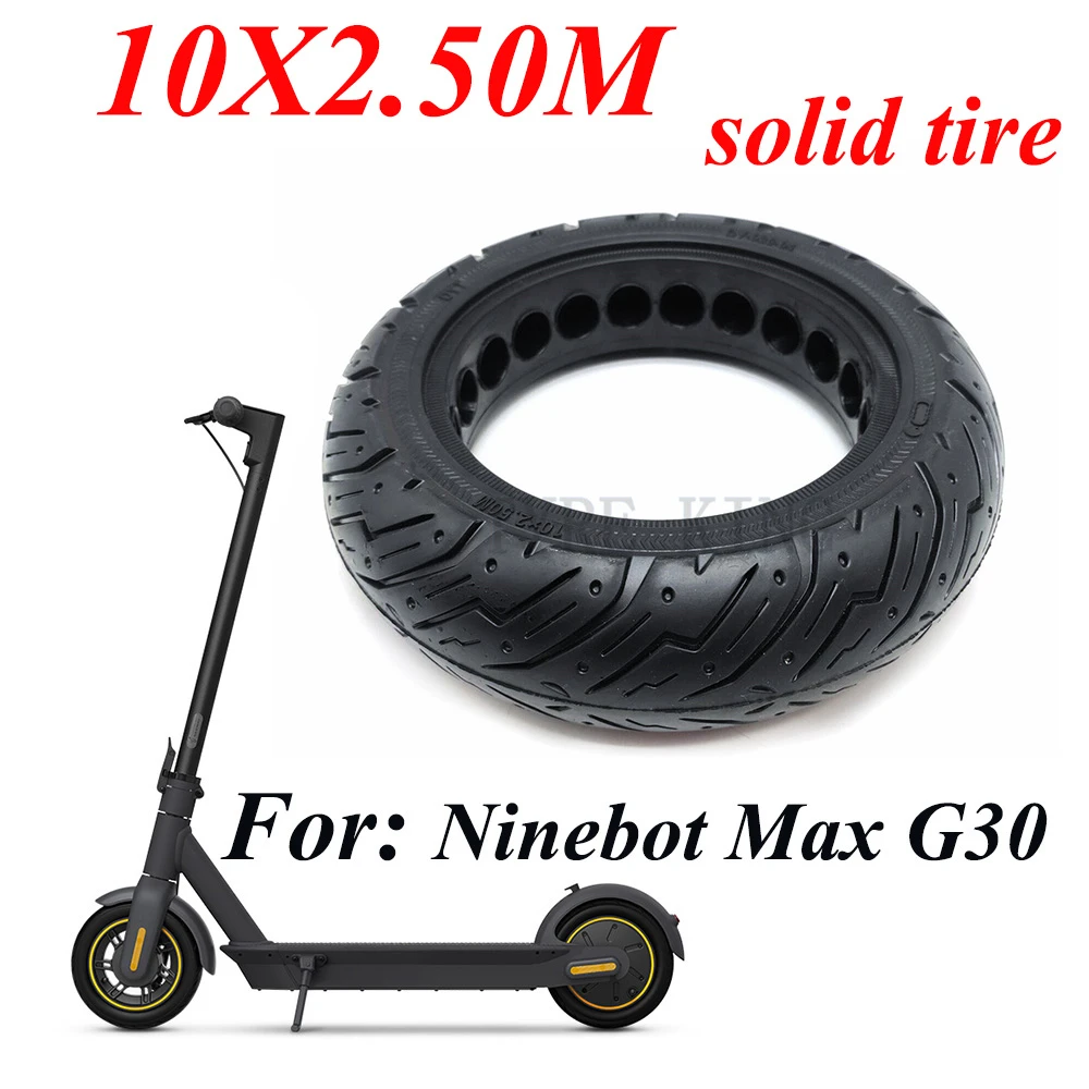 10x2.50M Solid Tire for Xiaomi Ninebot Max G30 Electric Scooter 10 Inch  60/70 6.5 Upgrade and Replace Explosion proof Tyre|Tyres| - AliExpress