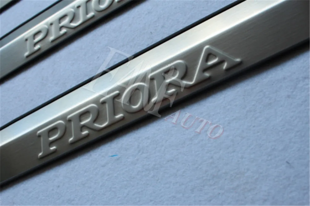 Stainless Steel Door Sill Scuff Plate Guard Sills Protector Trim For Lada Priora 2007