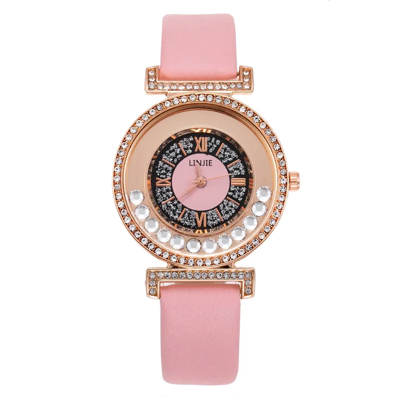 FACEINS-Relojes de pulsera de lujo para mujer, reloj de cuarzo de cristal, correa redonda, relojes de vestir con temperamento