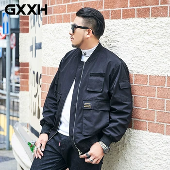 

GXXH Plus Size Men OutDoor Jackets Big 6XL 7XL 8XL Oversize Loose Jackets Zipper Coat Baseball Collar Multi-pocket Jacket Autumn
