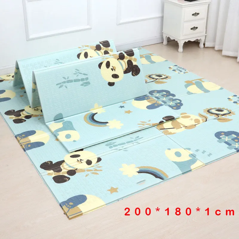 

200*180cm Foldable Cartoon Baby Play Mat Xpe Puzzle Children's Mat Baby Climbing Pad Kids Rug Baby Games Mats