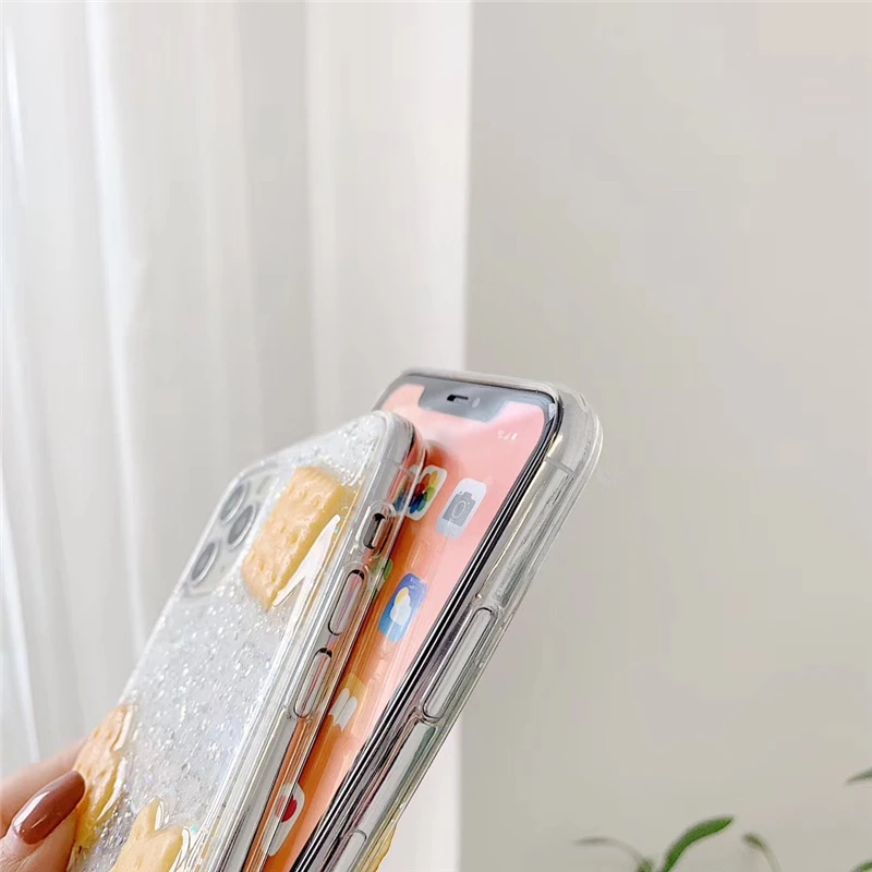 Милая Капля клея Bling 3D печенья чехол для телефона для Iphone 11 Pro Max X Xr Xs Max 7 8 Plus Мягкий ТПУ силиконовый прозрачный чехол-накладка