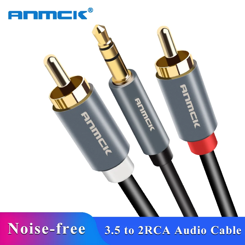 Anmck RCA кабель HiFi стерео 2RCA до 3 5 мм аудио AUX Jack Y сплиттер для усилителей домашний