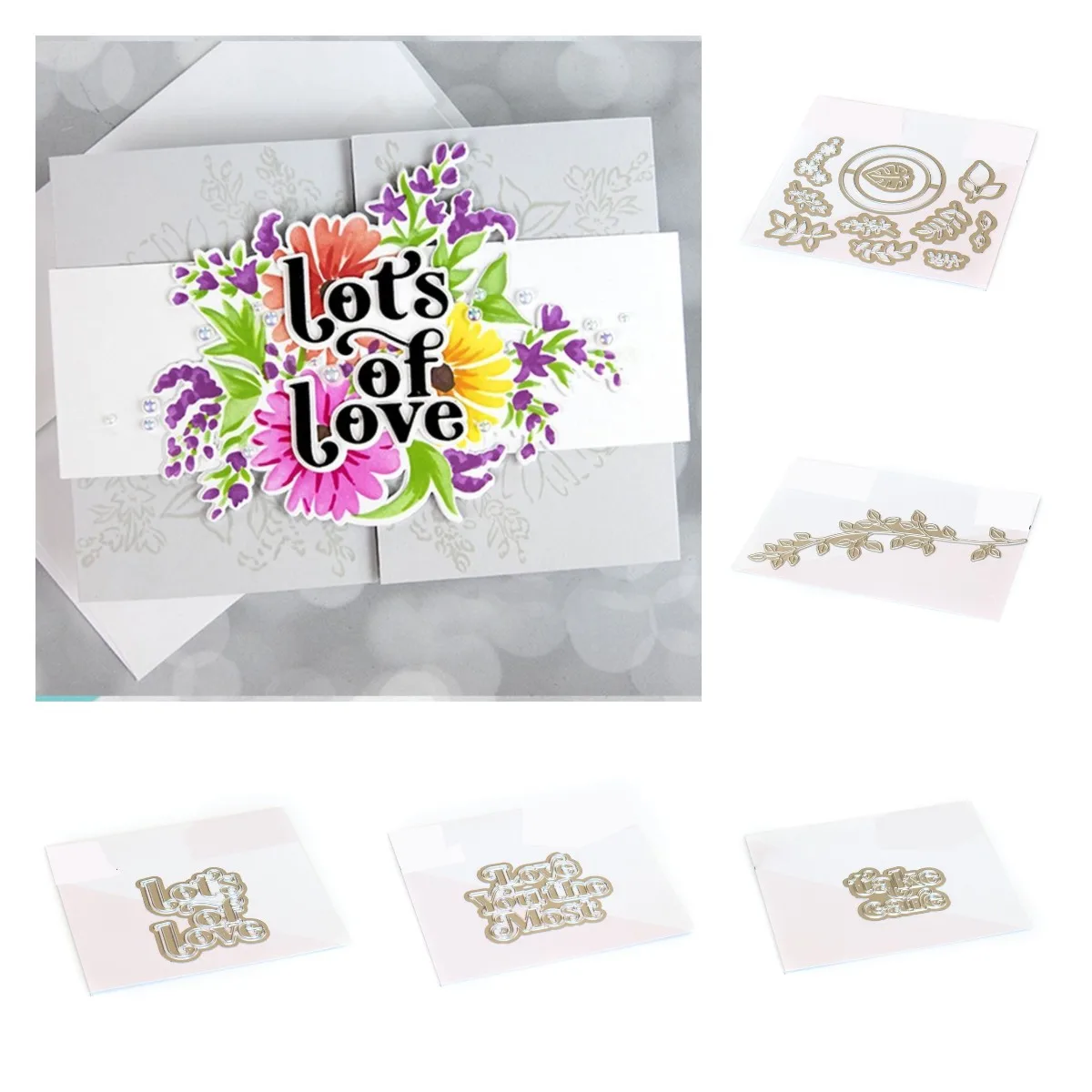 

Flower Letters Branches Metal Cutting Dies Scrapbook Diary Decoration Embossing Template 2021 DIY Greeting Card Handmade New