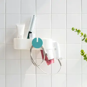 

Hands Free Hair Dryer Holder Storage Box Curling Iron Shelf For Bathroom Organizer Storage Rack Bathroom Accessories Set Home
