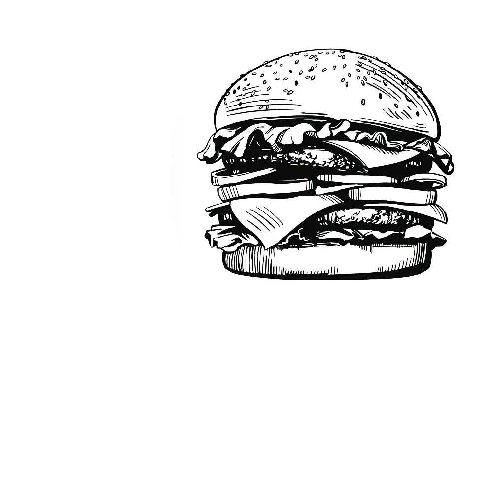 Fast Food Sign Window Stickers Hamburger Rapid Delicious Food Vinyl Wall Decal Fast Cafe Restaurant Fresh Burger Stickers