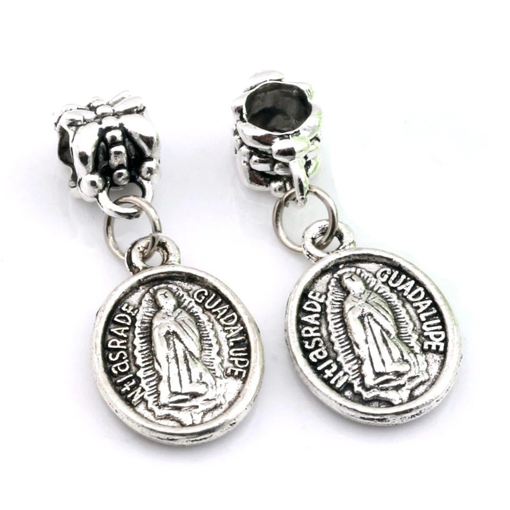 

100Pcs Tibetan Silver Alloy ST.JUDE Charms Pendants For Jewelry Making Necklace Findings 12x30mm A068