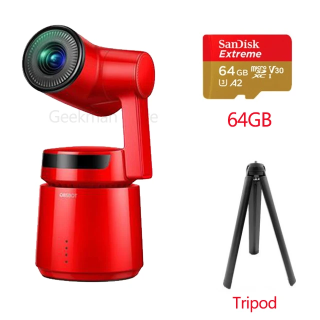 OBSBOT Tail Auto-Director AI camera Track auto zoom capture до 4 K/60fps vs insta360 one x evo 360 camera - Цветной: Серебристый / серый