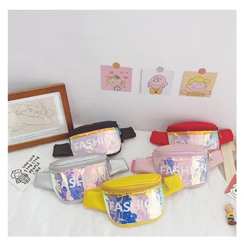 

2020 CHILDREN'S Pockets Trendy Letters Laser Men and Women Children Sports Shoulder Bag Cute Mini Baby Chest Pack Waist Bag