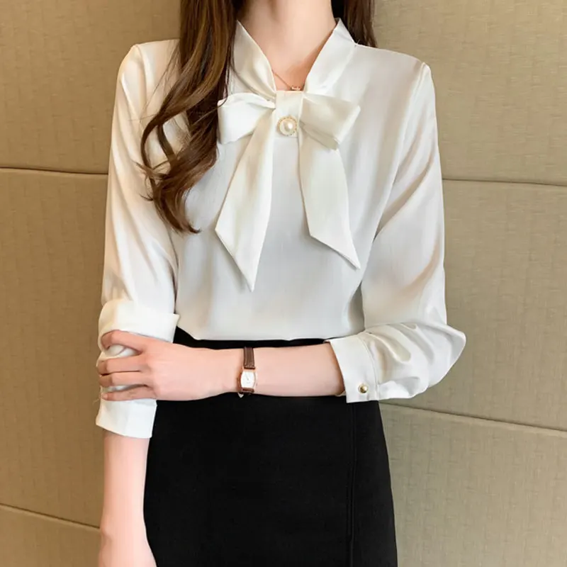 Модная женская блузка 2020 рубашка в Корейском стиле осенние элегантные топы с
