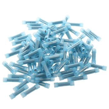 

100 pcs Terminal insulated crimp electrical connector Nylon Booting thermo retractable blue