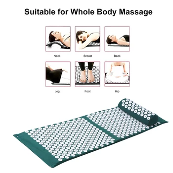

Yoga Mat Acupuncture Massage Mat Cushion with Cloth Bag Acupressure Mat & Pillow Set for Stress Pain Relief Health Care