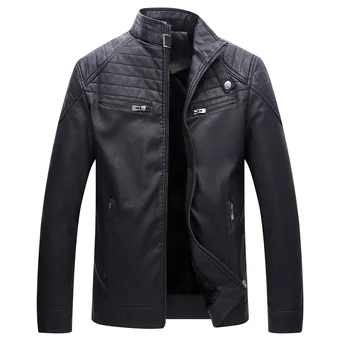 

Streetwear Mens Moto Biker Leather Jackets Winter Faux Jacket Coats Fleece PU Leather Plus Size XXL-5XL Jaqueta Masculina