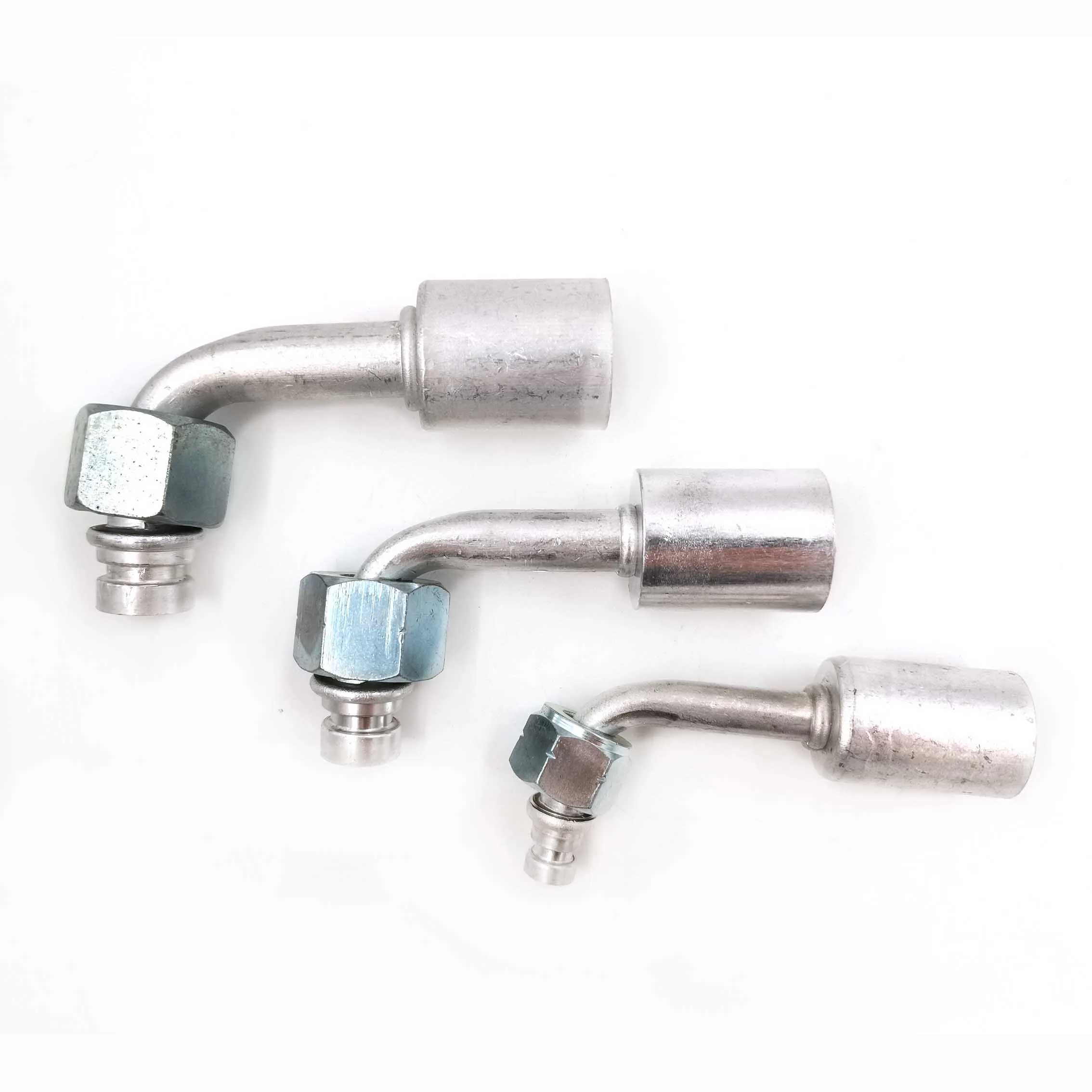 15PCS Automotive Air Conditioning Aluminum Fittings Hose Joints R134a 3/8,1/2,5/8 with R12 Aluminum Sleeve Clamp Cap