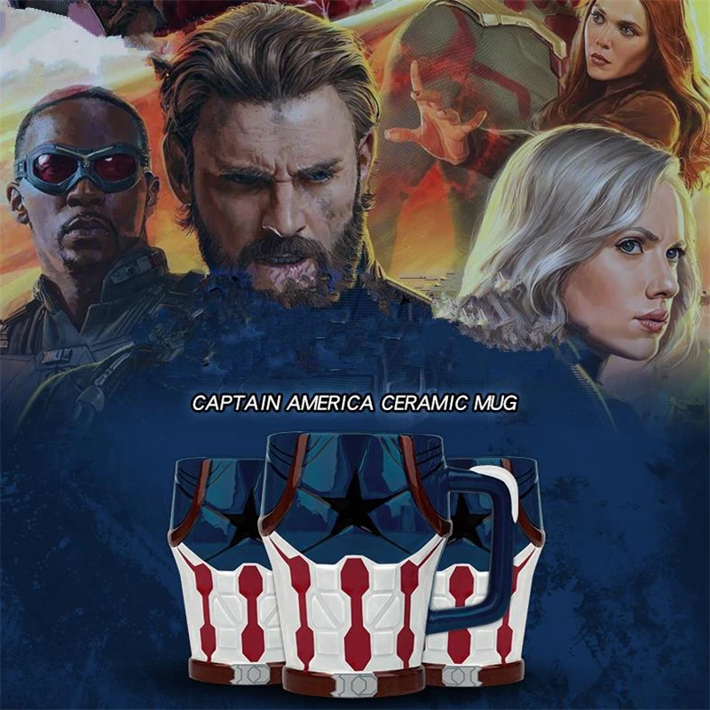 Аниме Мстители Капитан Америка Косплей Реквизит Steve Rogers керамика 3D печать кружка чашка для воды 350 мл напиток кофейная чашка подарок