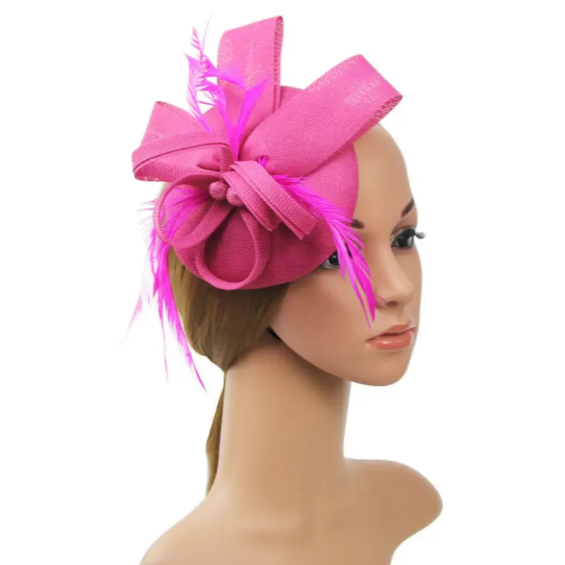 Женская Цветочная шляпка с перьями Свадебный ободок вечерние сетчатые головные уборы