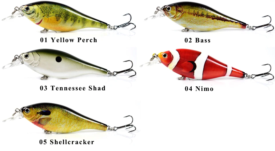 CCLTBA 95mm 12.5g Shad Jerk Bait Fishing Lure Sinking Wobblers Crank Jerkbait Fishing Tackle