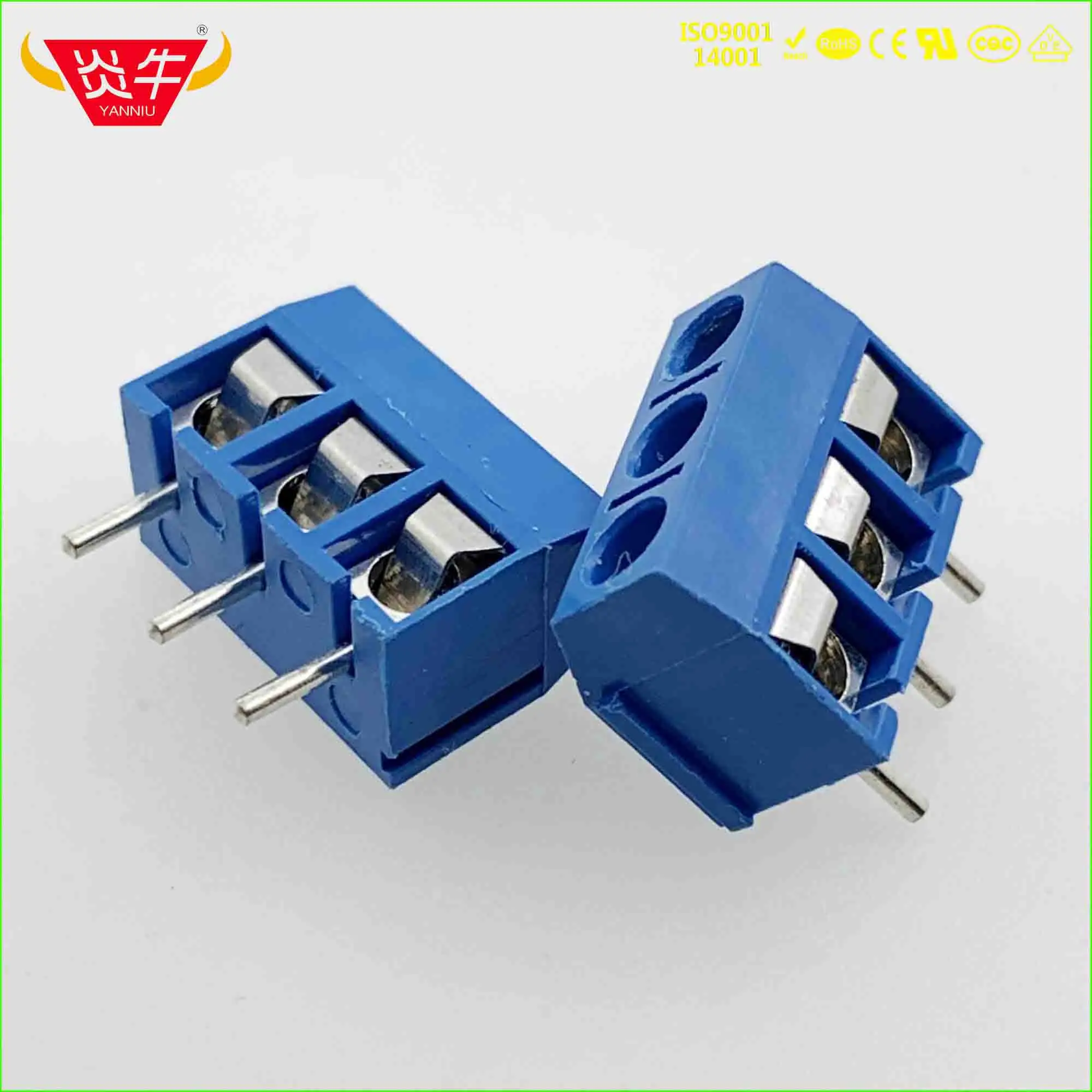 KF301 5,0 2P 3P PCB универсальные Винтовые клеммные блоки синий пластик Высота 10 мм DG301 5,0 мм Шаг 2PIN 3PIN PHOENIX DEGSON KEFA - Цвет: 301-5.0-3P