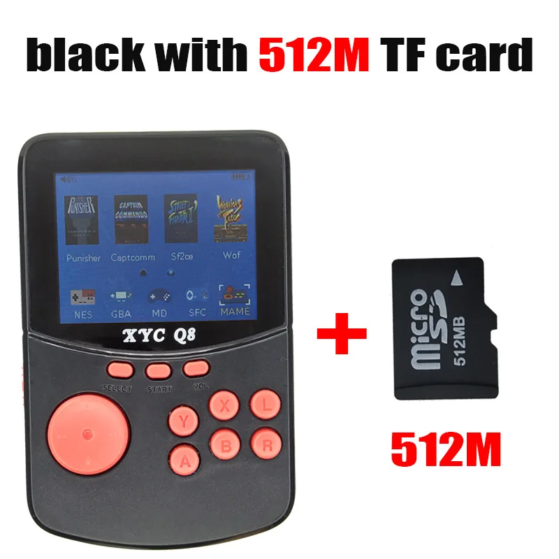 black with 512M TF С 512M \ 32G TF картой ретро портативные видеоигры консоль для NES \ SNES \ MAME \ MD \ GBA 16 бит игровых автоматов 10000 игр - Цвет: black with 512M TF