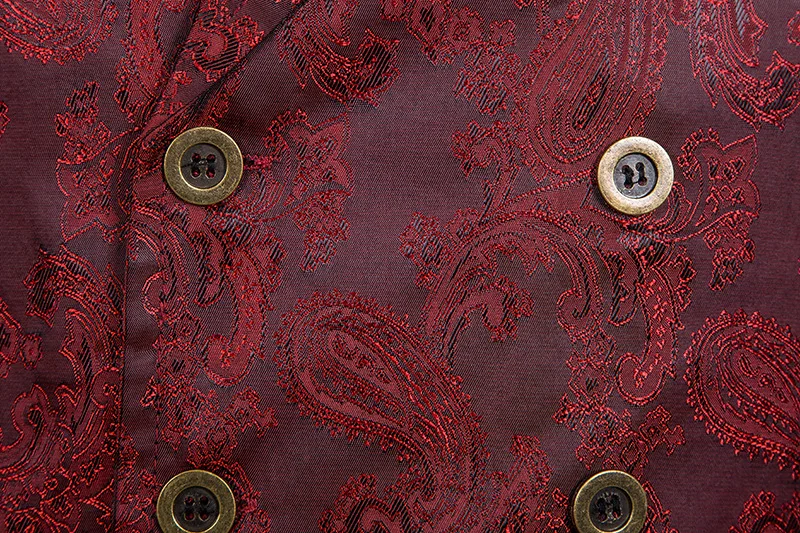 Men's dress vests Double Breasted Lapel Brocade Vest Waistcoat Gothic Steampunk Sleeveless Tailcoat