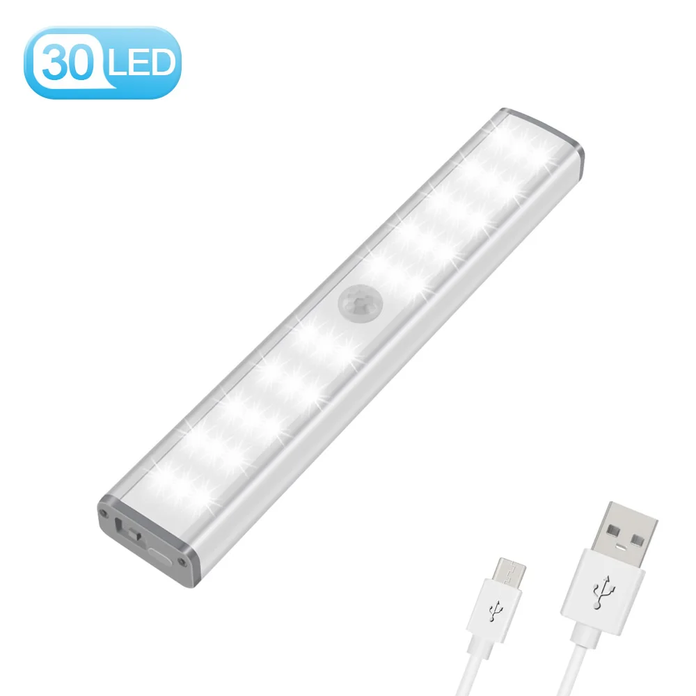 

USB Night Lights Rechargeable Battery Motion Sensor Light Bedroom Square Lampada Outdoor 18CM LED Lighting for Stairs Kitchen