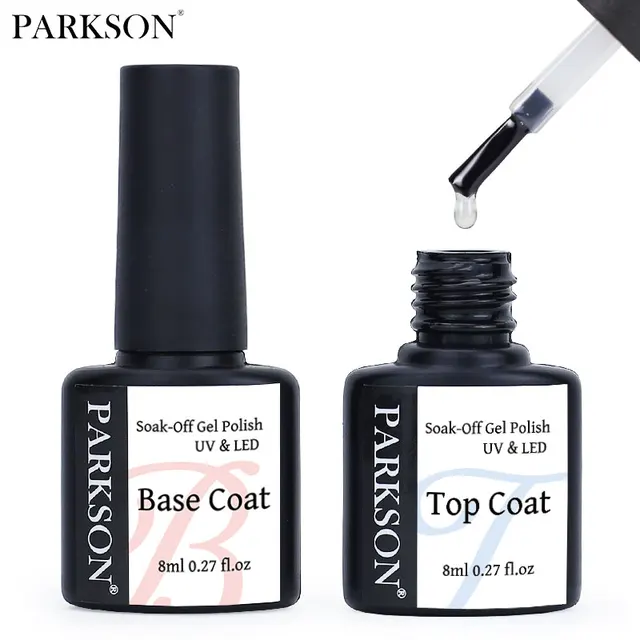 Parkson No Wipe Top Base Coat Nail Gel polish Design Enhancer Varnish Semi Permanent Soak Off UV LED Nail Art Tool