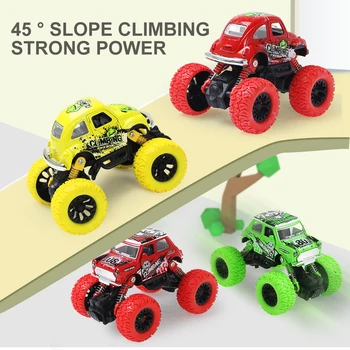

4 Style Kids Diecasts Vehicles Mini City Car Pull Back Alloy Metal Model Rubber Wheel Graffiti Car Toys Christmas Gift for Boys