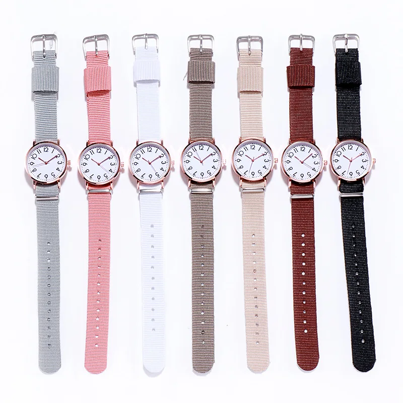 Модные детские часы Детские парусиновые часы с ремешком для девочек повседневные кварцевые наручные часы подарок для девочек часы детские часы Relogio Infantil