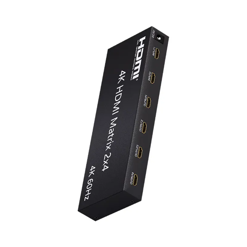 Unnlink HDMI-compatible Matrix 2x4 HDMI2.0 Switch Splitter 4K@60Hz HDR 2 In 4 Out Audio Extractor Toslink 3.5 for PS4 TV Box