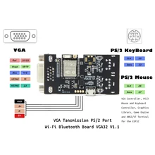 TTGO VGA32-V1.4 denetleyicisi PS/2 fare ve klavye denetleyicileri grafik kütüphanesi oyun motoru/VT terminali için ESP32