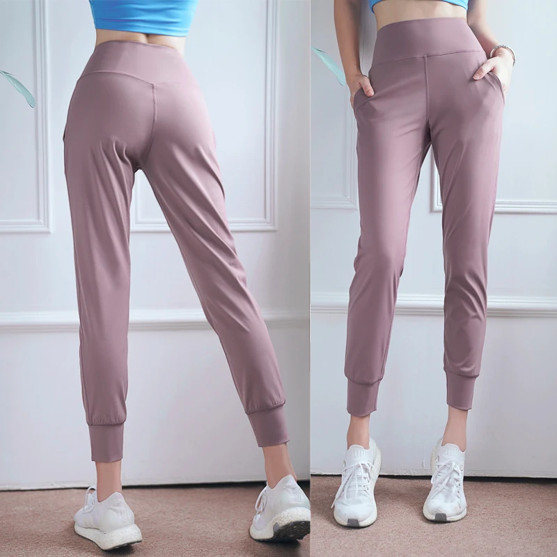 Women QuickDry Sports Pants High Waist Running Pants Loose Gym