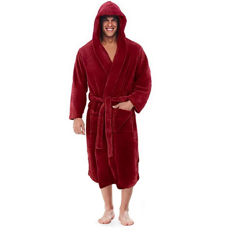 red plaid pajama pants Men's bathrobe Kimono warm soft terry robe dressing Gown pajama Custom Sleepwear winter Home wear plus size incerun bathrobes jockey pajama pants Men's Sleep & Lounge