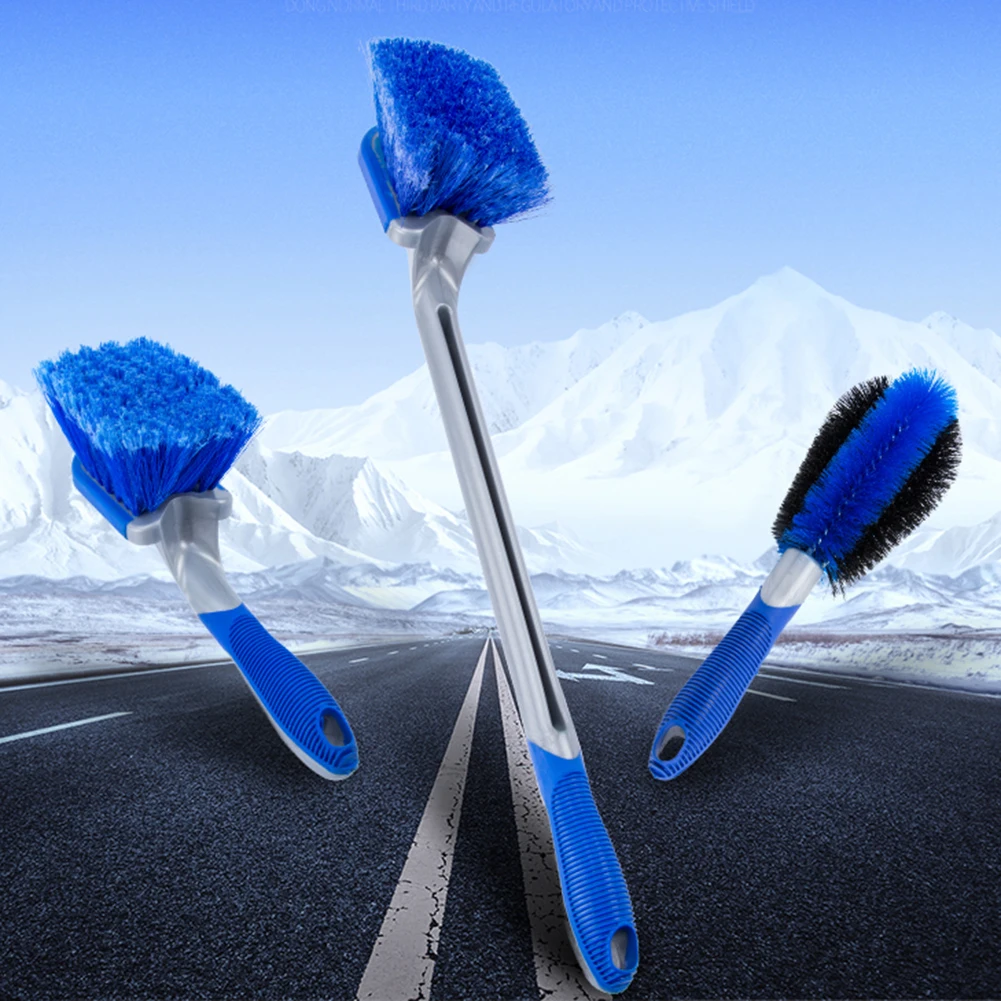 Car Wheel Brush Kit, Wheel Cleaning Brush Rim Cleaner Brush, Tire Brush fits Cars Motorcycle Bike Wheel Rims Cleaning(3 Pack