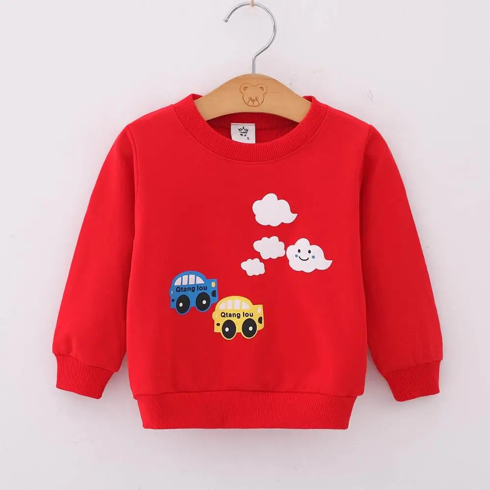 Детские толстовки с капюшоном для маленьких мальчиков и девочек; Красный спортивный костюм с рисунком поезда; унисекс; свитер для новорожденных; размеры От 1 до 3 лет; одежда для малышей - Цвет: car-R
