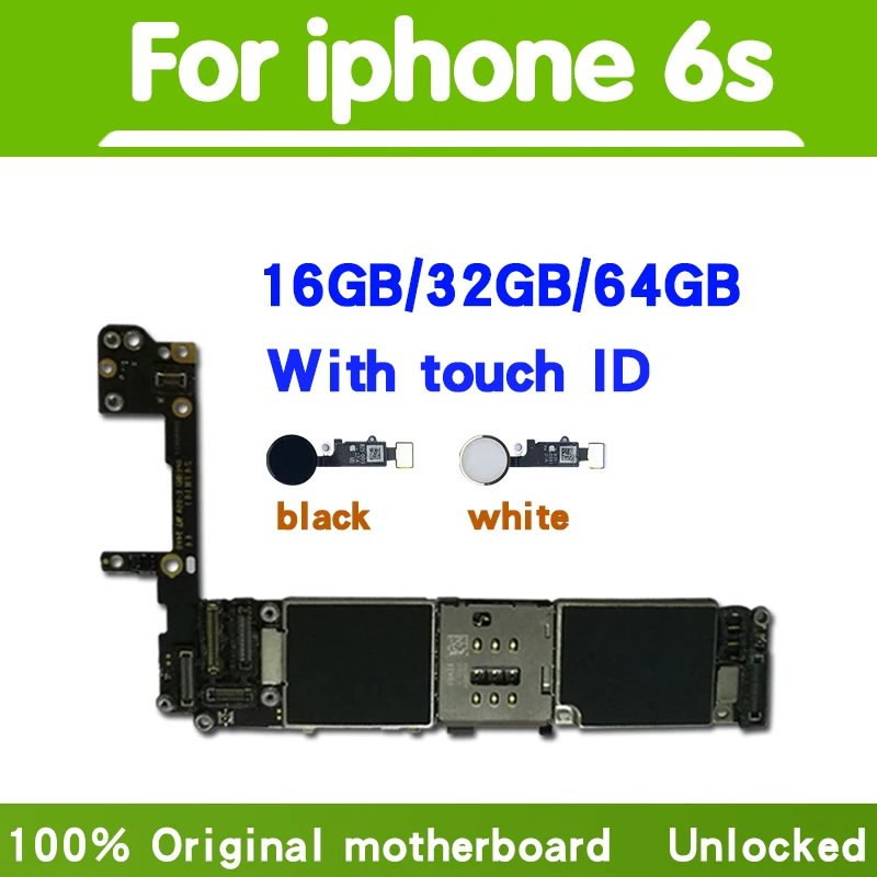 Полная разблокированная материнская плата для iPhone 6S 6 S с/без сенсорного ID, оригинальная материнская плата для iPhone 6S с полными чипами, 16 ГБ 32 г 64 г
