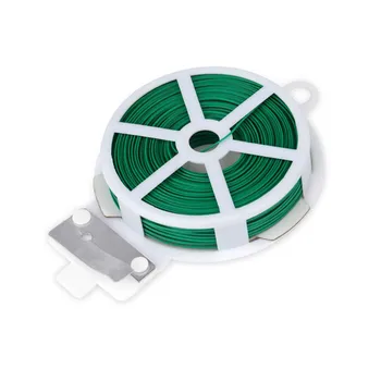 

100m Garden Plant Tie With Cutter Sturdy Green Coated Wire For Gardening Home Office Reusable Wire Cable With Slicer #LR3