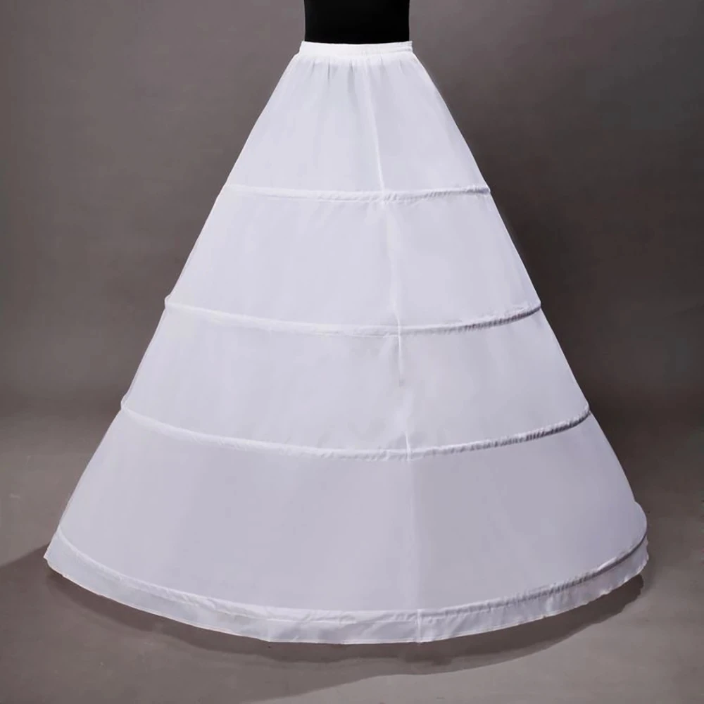 

Bridal Wedding Dress Skirt Accessories Four Steel Ring Evening Fish Bone Thin White Petticoat