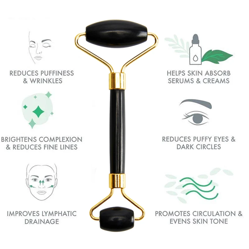 New Jade Roller Massager Gouache Scraper for Face Facial Skin Care Tools Natural Body Back Beauty Lifting Massagers Rollers Set