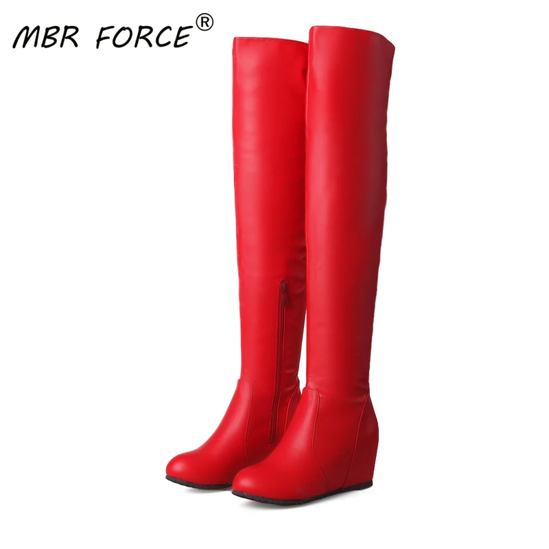 

MBR FORCE 2020 winter new high-quality pu leather rubber sole non-slip wear-resistant plus velvet warm fashion casual high boots
